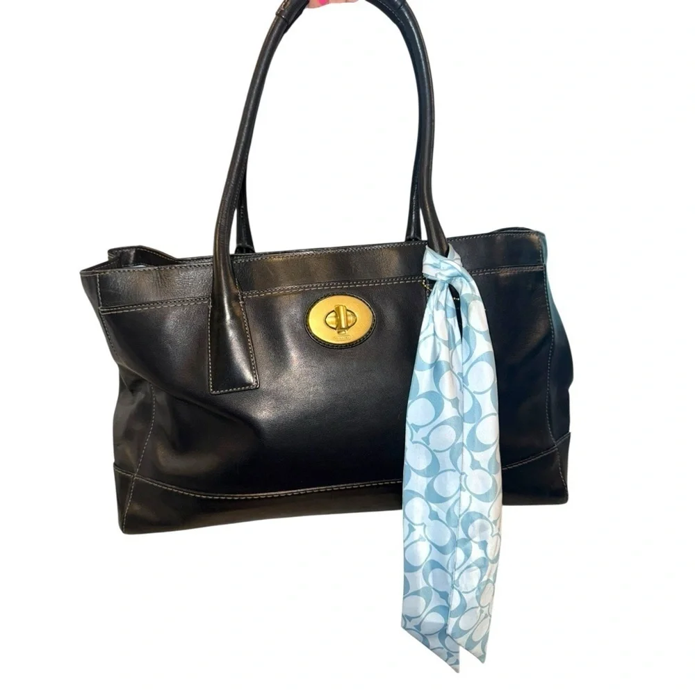 $150 firm. Today only Vintage COACH Black Leather Tote Madeline Two Handle XL - Picture 3 of 17
